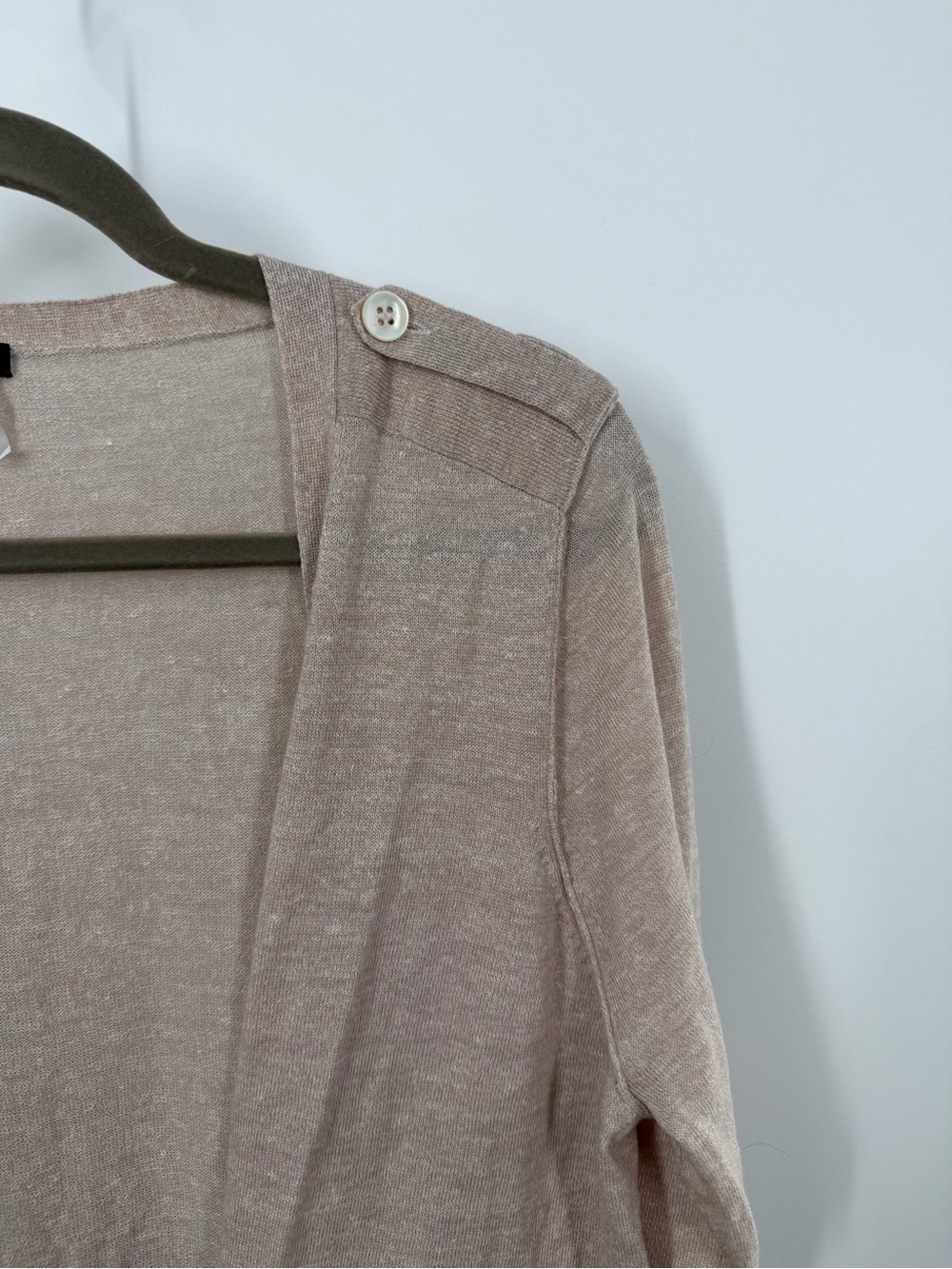 J. Crew Light Pink Merino Wool and Linen Blend Asymmetric Sweater - Picture 3 of 6